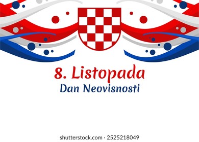 Translation: October 8, Independence Day. Independence day of Croatia vector illustration. Suitable for greeting card, poster and banner