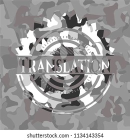 Translation on grey camo pattern