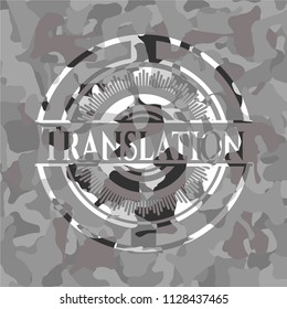 Translation on grey camo texture