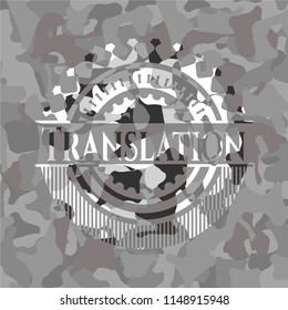 Translation on grey camouflage pattern