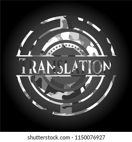 Translation on grey camouflaged texture