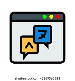 Traducción, página, sitio web, sitio web, contenido, navegador, idioma, traducir Icono