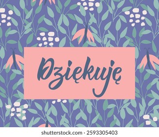 Translation from Polish - Thank you. Perfect design for greeting cards, posters and social media. Polish Lettering.