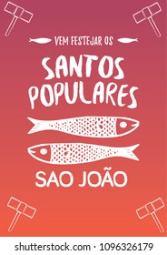 Translation: Popular Saints. Portugal traditional Festivities banner poster gradient