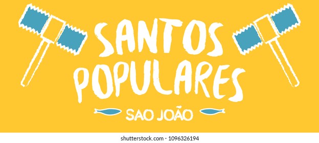 Translation: Popular Saints. Portugal traditional Festivities banner poster