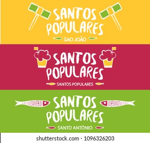 Translation: Popular Saints. Portugal traditional Festivities banner poster