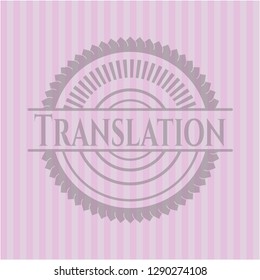 Translation realistic pink emblem