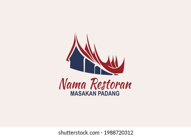 Translation: Restaurant Name, Padang Cuisine. Vector logo. Suitable for Padang Restaurant.