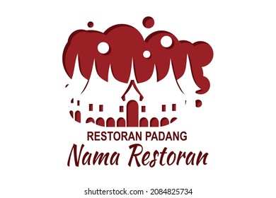 Translation: Restaurant Name, Padang Cuisine. Vector logo. Suitable for Padang Restaurant.