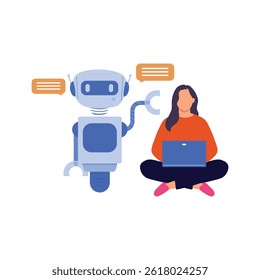 Translation robot Vector illustration which can easily modify or edit

