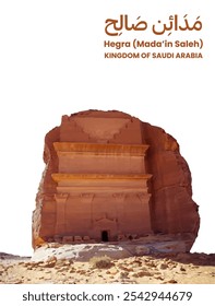 Tradução: Mada’in Saleh. Hegra (Mada’in Saleh) - Antigo Túmulo Nabateu na região de AlUla, na Arábia Saudita
