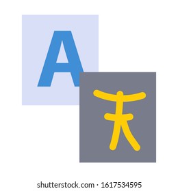 Translation service flat color vector icon