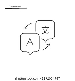 Translation And Speech Bubble Icon Vector Design.