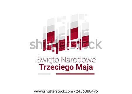 Translation: Third May National Day. Happy National Day of Poland vector illustration. Suitable for greeting card, poster and banner.