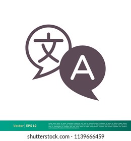 Translation, Translator Icon Vector Logo Template Illustration Design. Vector EPS 10.