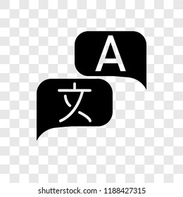 Translation vector icon isolated on transparent background, Translation transparency logo concept