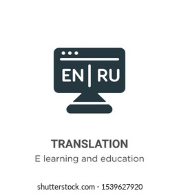 Translation vector icon on white background. Flat vector translation icon symbol sign from modern e learning and education collection for mobile concept and web apps design.