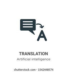 Translation vector icon on white background. Flat vector translation icon symbol sign from modern artificial intelligence collection for mobile concept and web apps design.