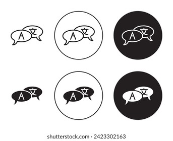 Translation Vector Illustration Set. Linguistic Accessibility sign suitable for apps and websites UI design style.