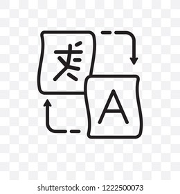 Translation vector linear icon isolated on transparent background, Translation transparency concept can be used for web and mobile