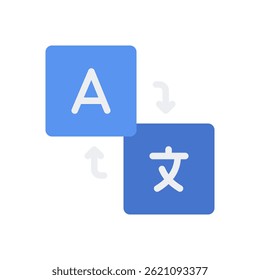 Translation Vector for Multilingual Learning and Language Study – Book and globe icon, dictionary translation concept. Flat Icon