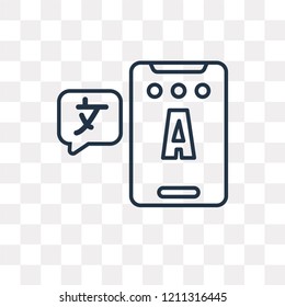 Translation vector outline icon isolated on transparent background, high quality linear Translation transparency concept can be used web and mobile
