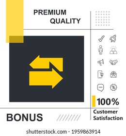 Translation vector thin line icon with modern background