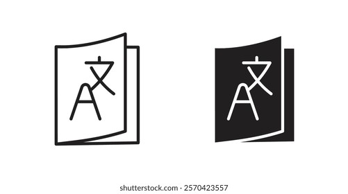 Translation vector web icons set