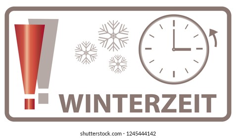 Translation: Winterzeit = Wintertime  / Concept: Daylight Saving Time - German Language - Deutsche Sprache / Web Banner