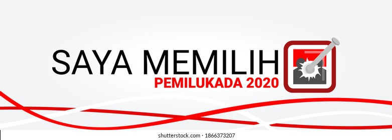 Translation:I'm Voting,  2020 Simultaneous local elections. Electing regents, mayors and governors in several regions in Indonesia vector illustration. 