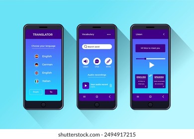 Diseño del Vector del App del traductor en eps 10