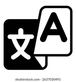 Translator badge solid icon, windows pack concept. Vector graphics. Translate program, languages sign on white background, style mobile or design