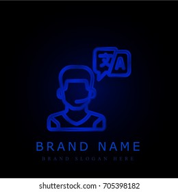 Translator blue chromium metallic logo