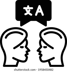 Translator and Dubbing Service Concept Vector Glyph Icon Design, Language Translation symbol on white background, Dub localization stock illustration