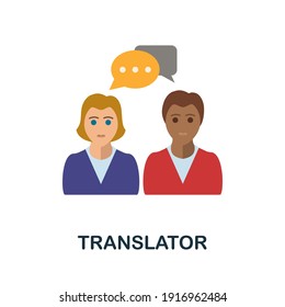 Translator-Flachsymbol. Einfache Farbelemente aus freiberuflicher Kollektion. Kreatives Übersetzersymbol für Webdesign, Vorlagen, Infografiken und mehr