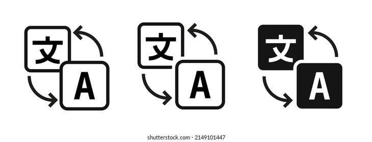 Translator Flat Vector Icons. Language Translation Icons. Interpreter Symbol Set. Vector EPS 10