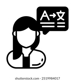 Translator Glyph Icon, Vector illustration