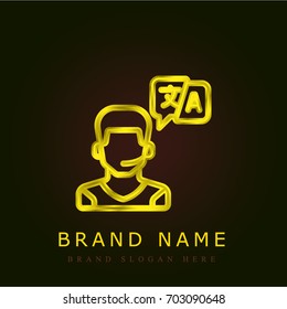 Translator golden metallic logo