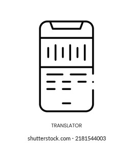 icono del traductor. Signo de estilo lineal aislado en fondo blanco. Ilustración del vector