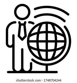 Translator icon. Outline translator vector icon for web design isolated on white background