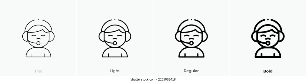 translator icon. Thin, Light Regular And Bold style design isolated on white background