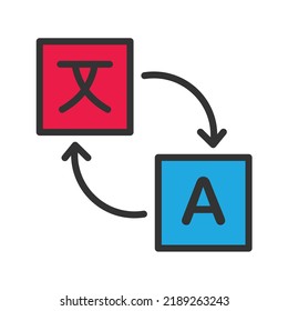 Translator icon vector image. Can also be used for Artificial Intelligence. Suitable for mobile apps, web apps and print media.