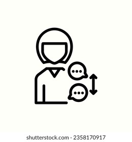 translator, interpreter icon, isolated icon in light background, perfect for website, blog, logo, graphic design, social media, UI, mobile app