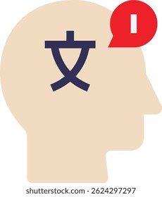 Linguagem do Tradutor Ícone Vetor Ilustração Plana