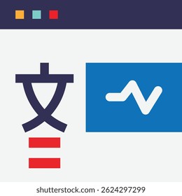 Translator Language Education Icon Vector Flat Illustration