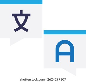 Translator Language Education Icon Vector Flat Illustration