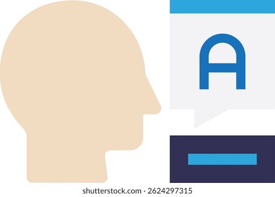 Translator Language Education Icon Vector Flat Illustration