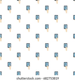 Translator on phone pattern seamless repeat in cartoon style vector illustration