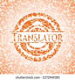 Translator orange mosaic emblem