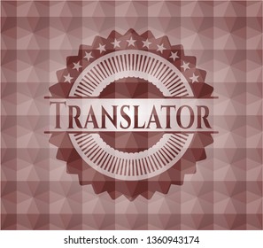 Translator red geometric pattern emblem. Seamless.